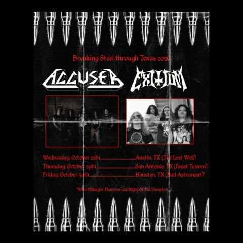 Flyer for Accuser and Exitium