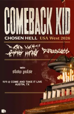 Flyer for COMEBACK KID at Come And Take It Live on November 11, 2026