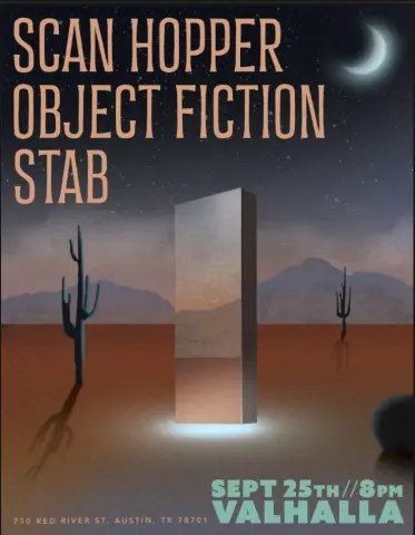 Flyer for Stab, Object Fiction, Scan Hopper at Valhalla on September 25, 2026