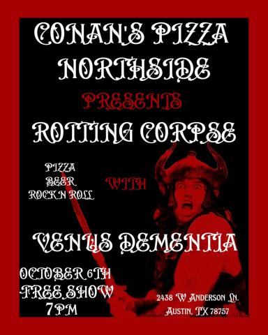 Flyer for Rotting Corpse and Venus Dementia show